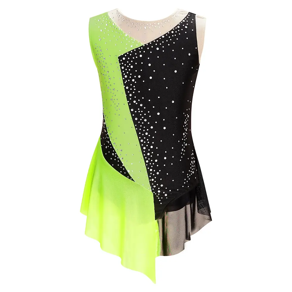Miniatura: Traje de baño de mallas de gimnasia rítmica para niñas.
