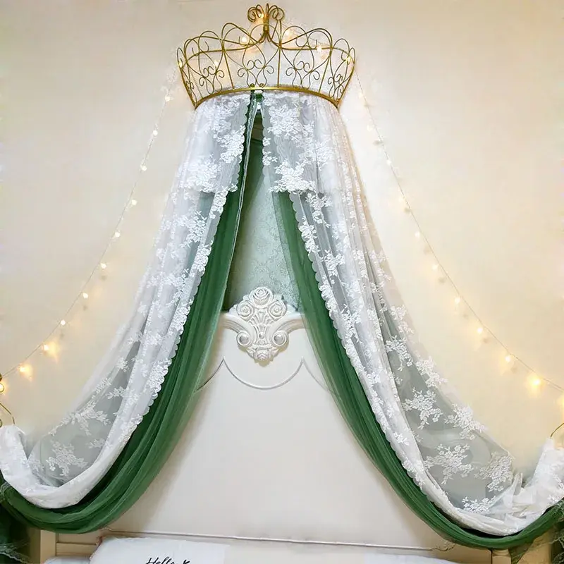 Miniatyrbilde: Mosquitera con forma de corona de princesa para cama, cortina para niña.