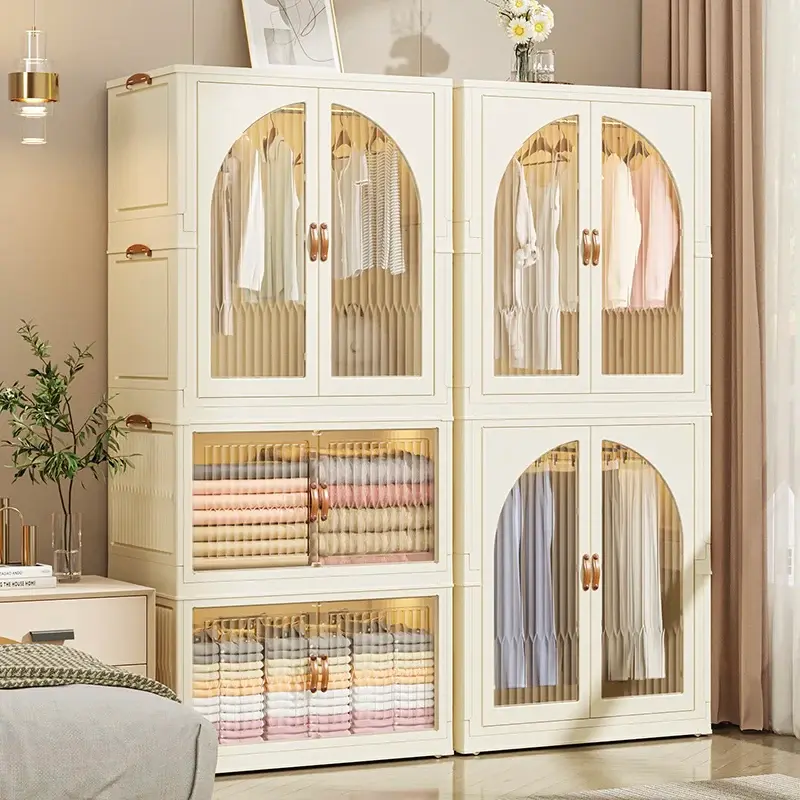 الصورة المصغرة: Organizador almacenamiento plástico plegable. ruedas.