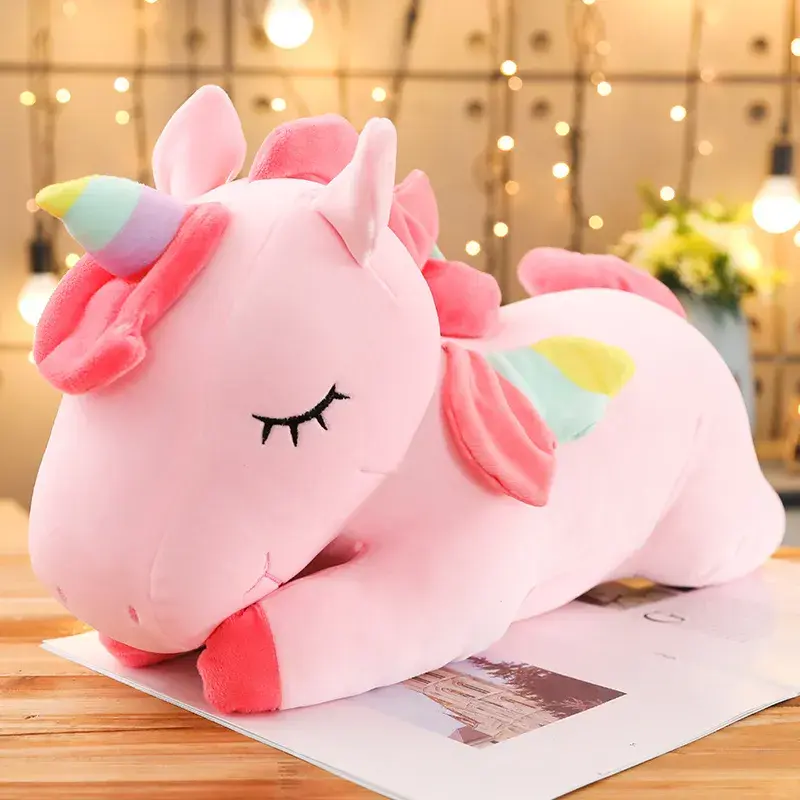 الصورة المصغرة: MIAOOWA Peluche de unicornio gigante kawaii de 25 a 100 cm,  suave y esponjos .