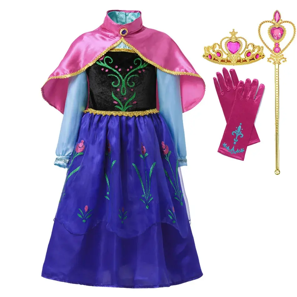 Миниатюра: Disfraz de Reina Elsa Anna  para Niñas,  Princesa, Halloween  2-10 Años.
