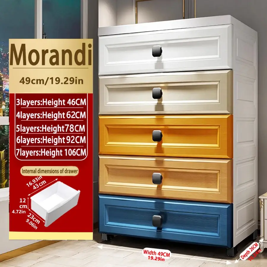 Miniatura: NoEnName_Null Armario de almacenamiento reforzado para bebé, multicajones.