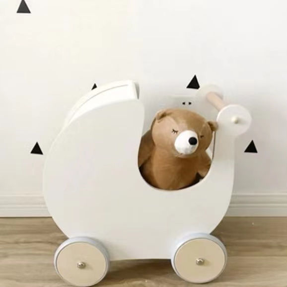 Thumbnail: Andador de madera para bebé, carrito enrollable de madera.