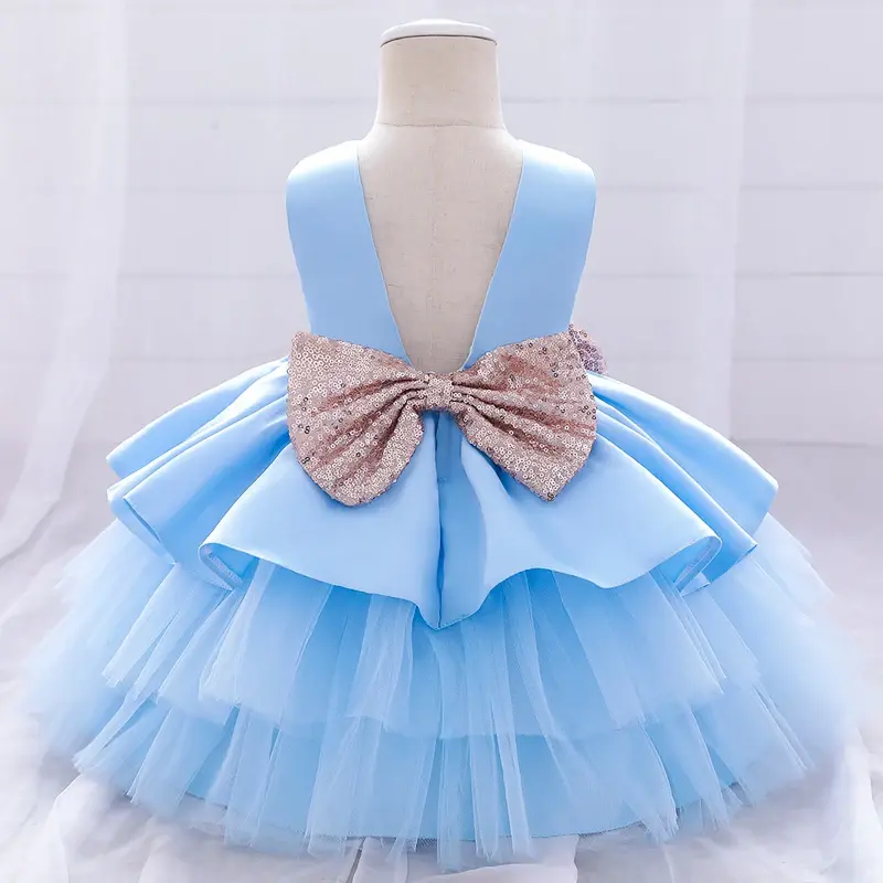 الصورة المصغرة: PLB HFZ-Vestido de flores, tutú de encaje, niñas, fiestas, 6M-5 años.