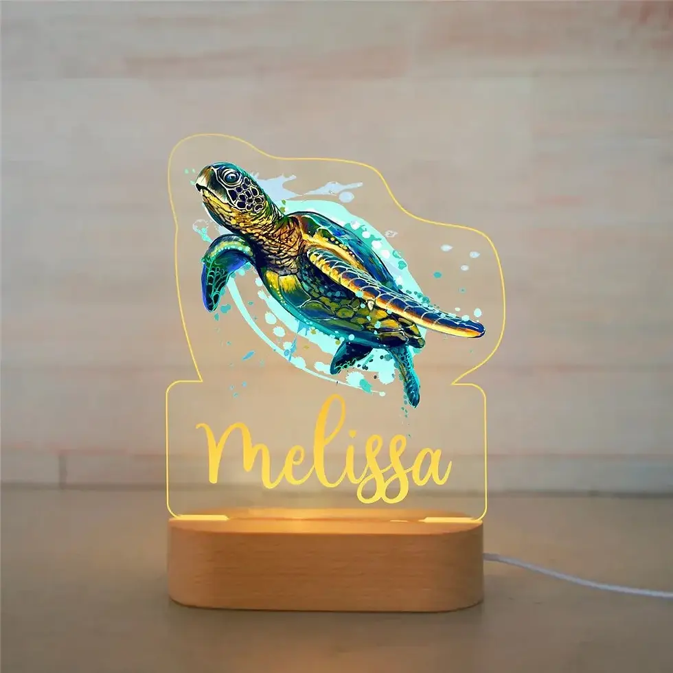 الصورة المصغرة: Niños personalizados animales Nombre  Lámpara acrílica para niños.