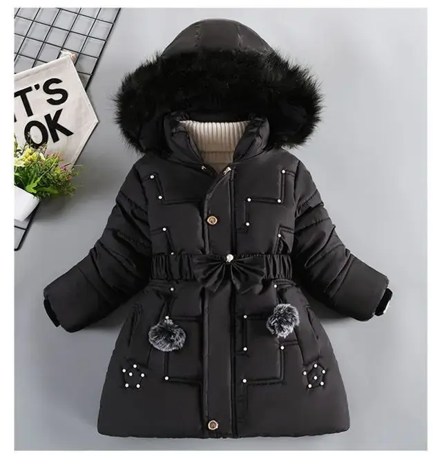 थंबनेल: Chaqueta de invierno muy abrigada con gorro desmontable para niña.4-10 años.