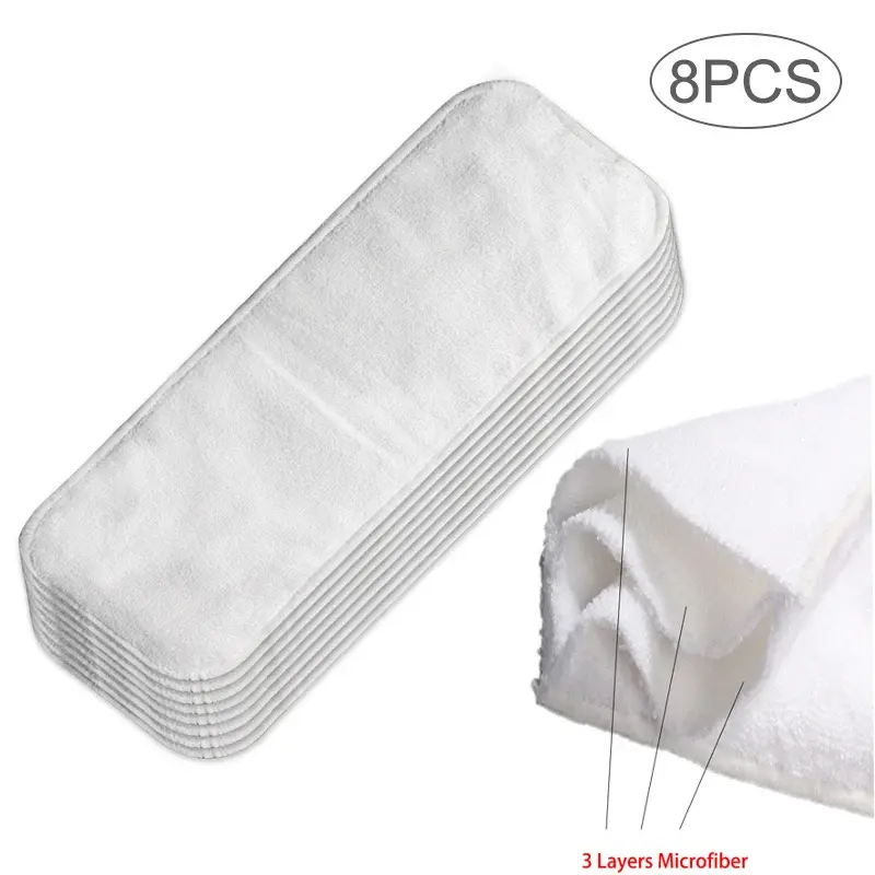 サムネイル： 8 piezas  insertos de tela para pañales de bebé de ,  alta absorción.