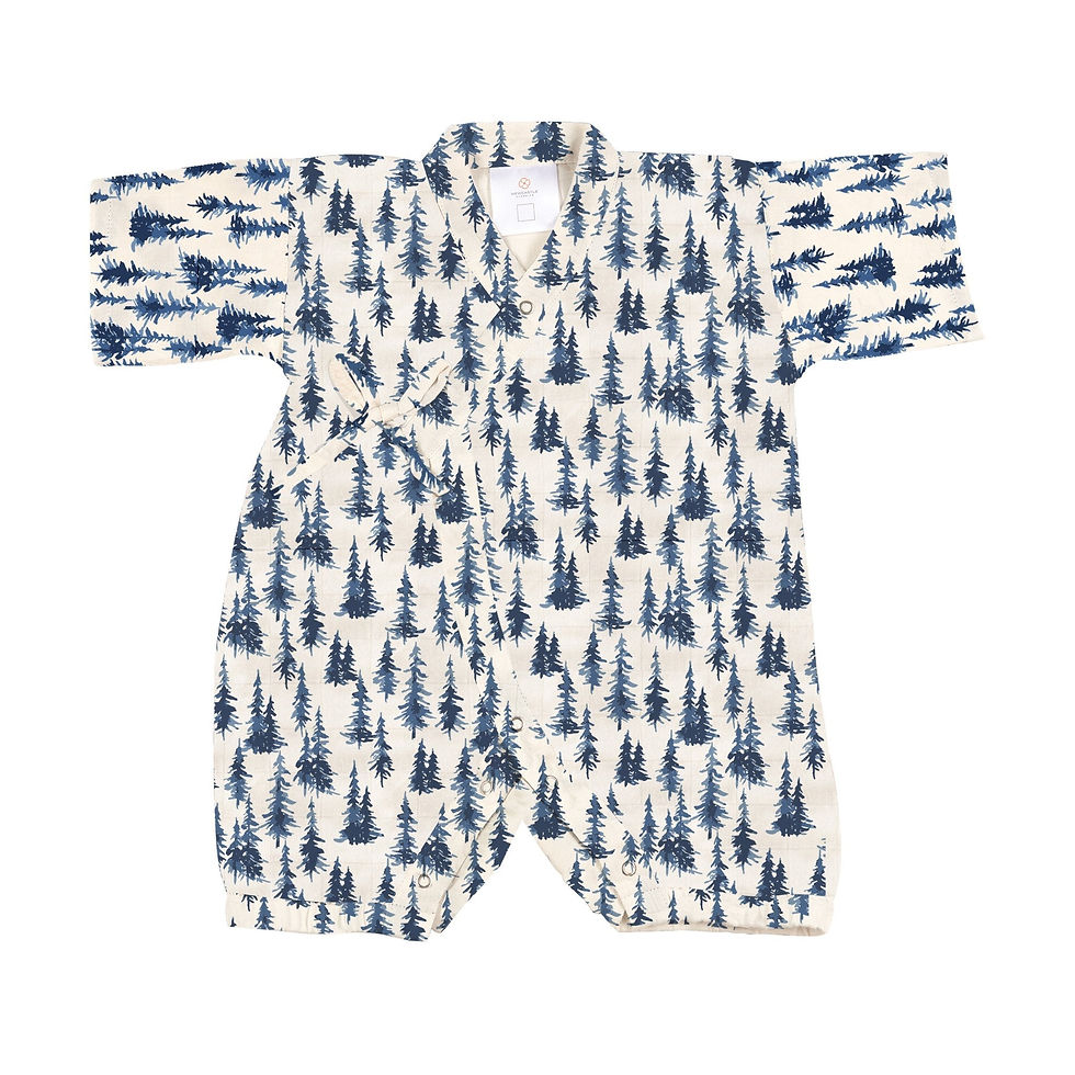 Kombinezon mini kimono Newcastle Indigo Forest z bambusa