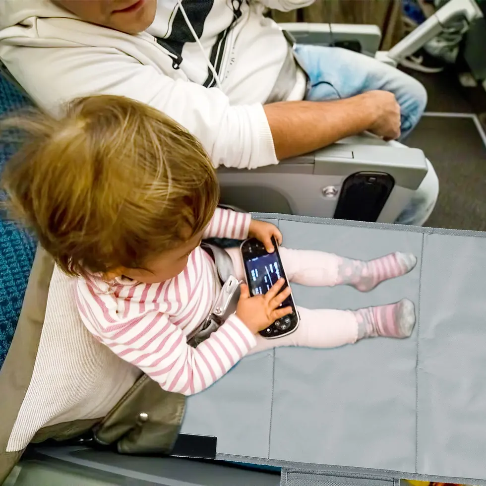 الصورة المصغرة: Extensor de asiento de avión para niños, reposapiés portátil para aviones