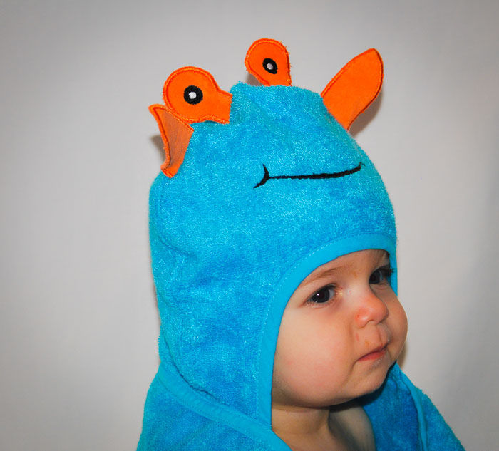 Miniature : Serviette turque à capuche extraterrestre en rayonne de bambou : bébé