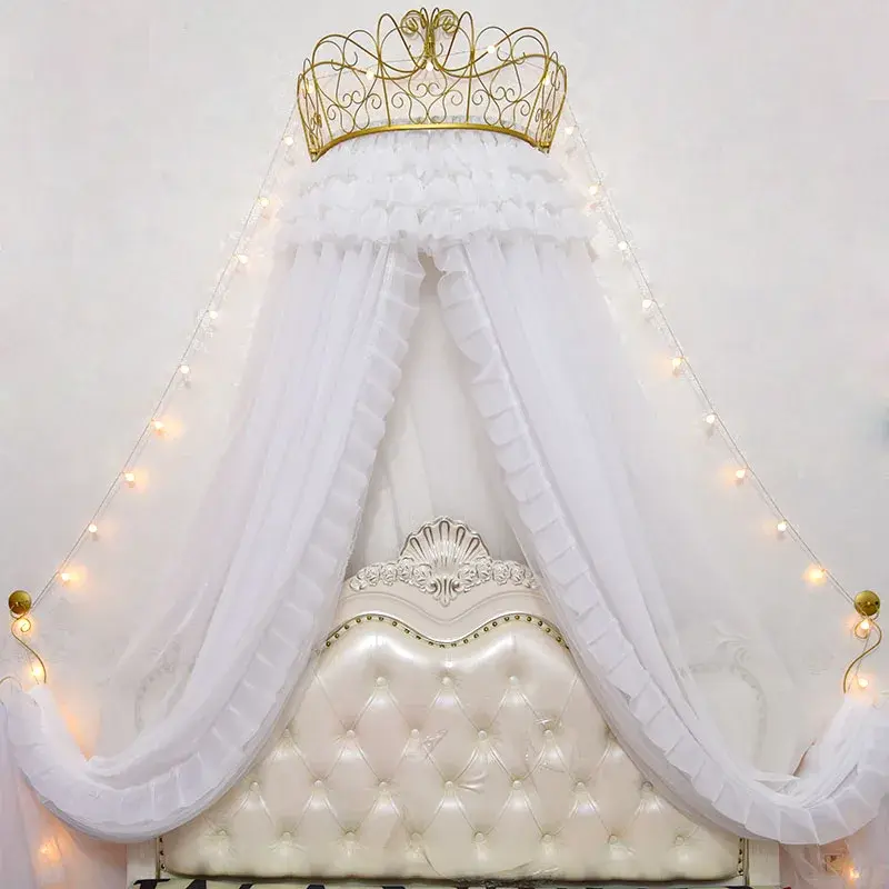 Миниатюра: Mosquitera con forma de corona de princesa para cama, cortina para niña.