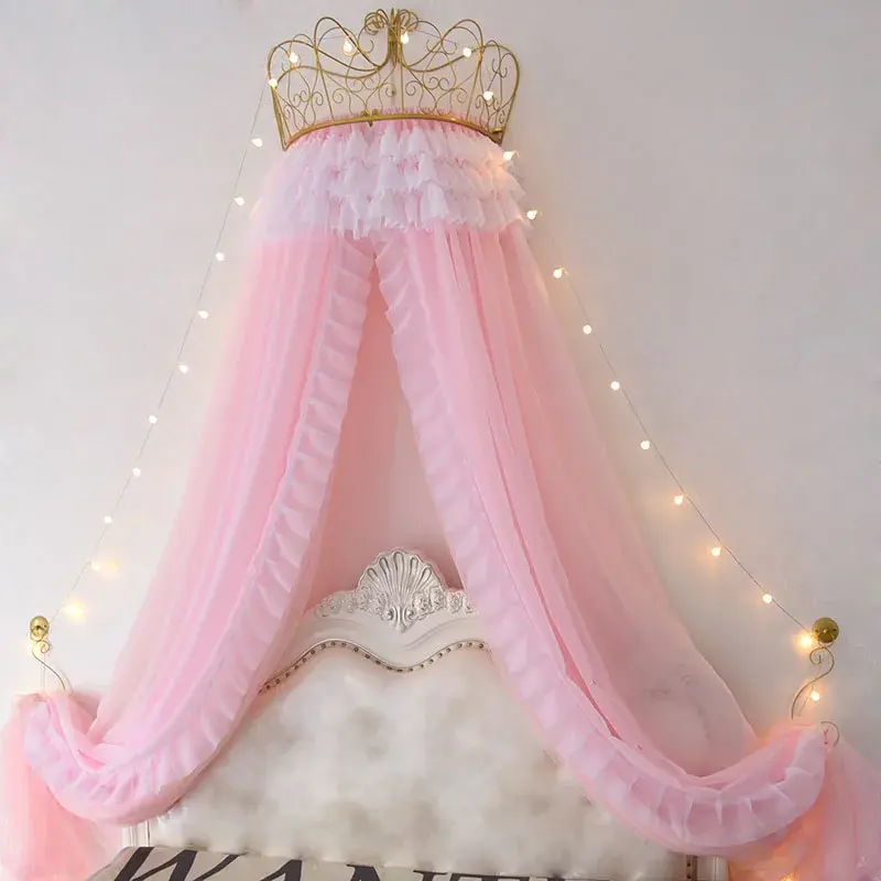 Thumbnail: Mosquitera con forma de corona de princesa para cama, cortina para niña.