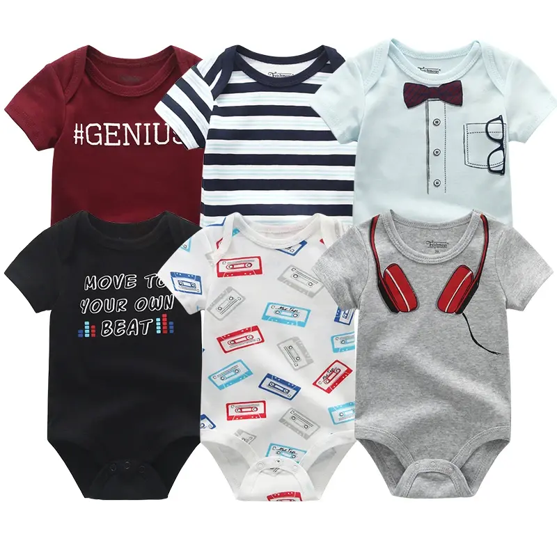 Miniatyrbild: Conjunto de 6 piezas de ropa unisex para bebé recién nacido .