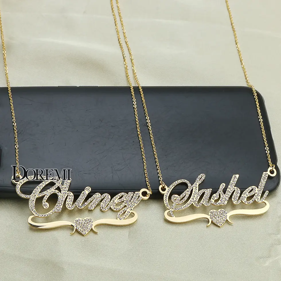 Thumbnail: DOREMI - Collares con nombre personalizados de acero inoxidable. Unisex.