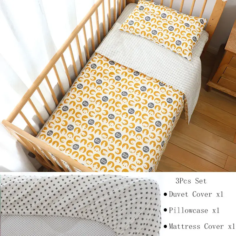 थंबनेल: Rising Baby Juego de ropa  para cuna de bebé de 3 piezas,  algodón.