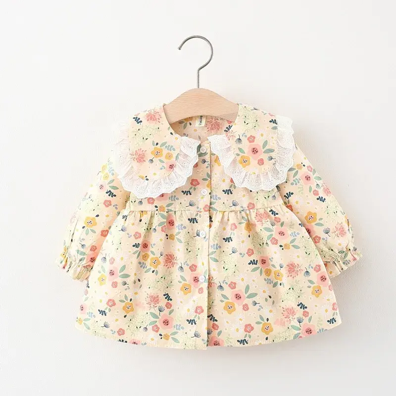 Miniatura: BarbieRabbit Vestido floral primaveral de manga larga para niña. 6 m-18 meses.