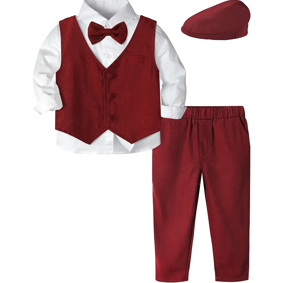 Μικρογραφία: A&J DESIGN Esmoquin 4Pzs para  fiestas formales, varones, 18m-5 años.