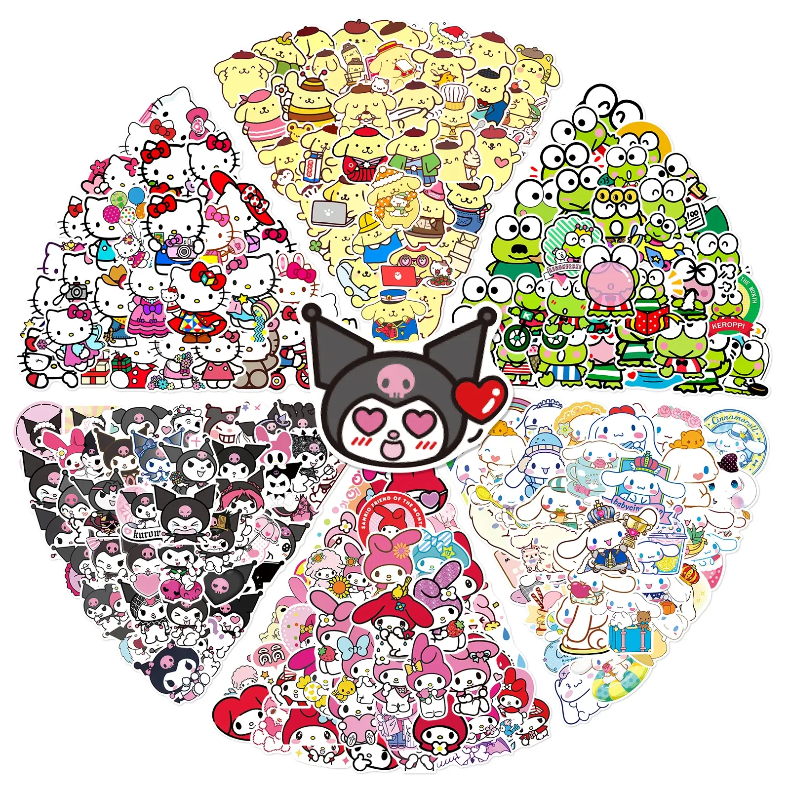 MINISO 50 pegatinas para niños, dibujos animados de Kuromi My Melody.