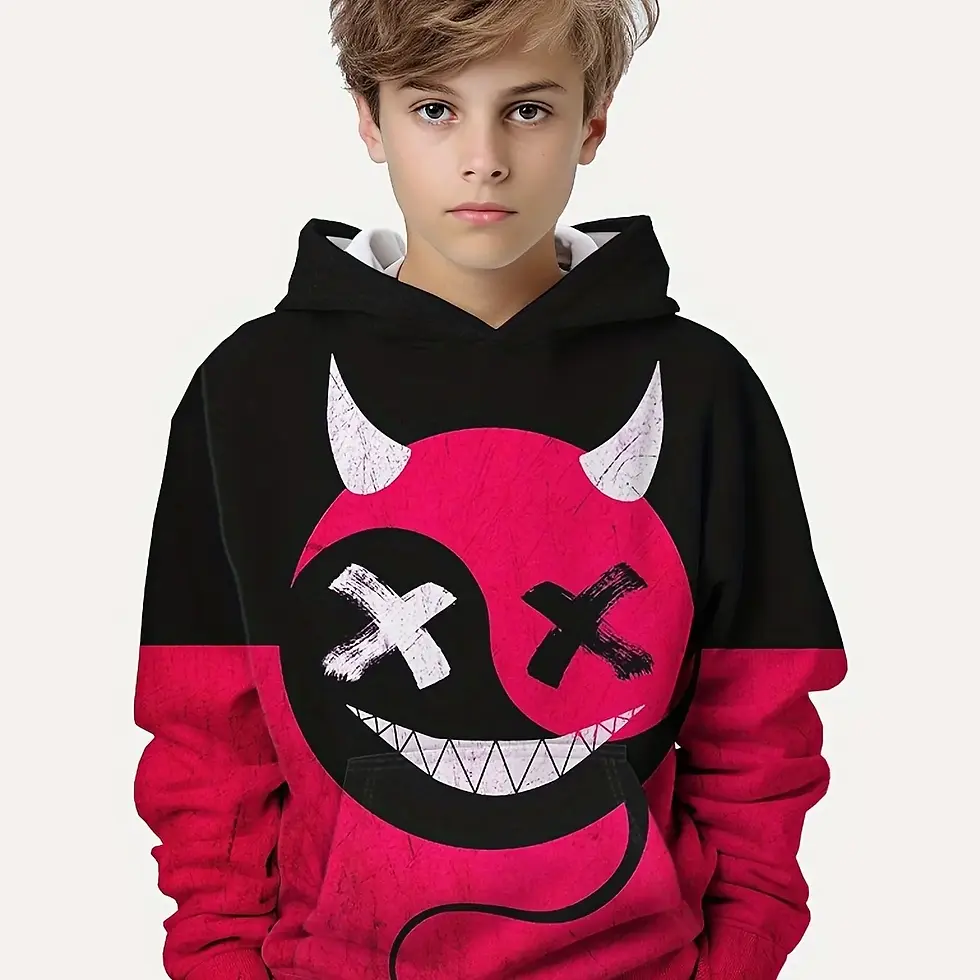 थंबनेल: Sudaderas con estampado creativo, Unisex. 100-160cm.