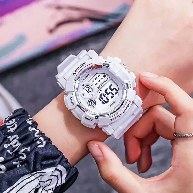 Miniatyrbild: YIKAZE  Reloj digital, resistente al agua, alarma luminosa, Unisex..