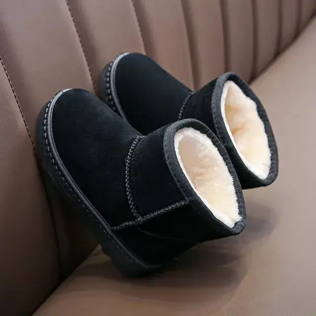 Miniatyrbilde: Botas de nieve impermeables en cuero,algodón,unisex para invierno. 24-36