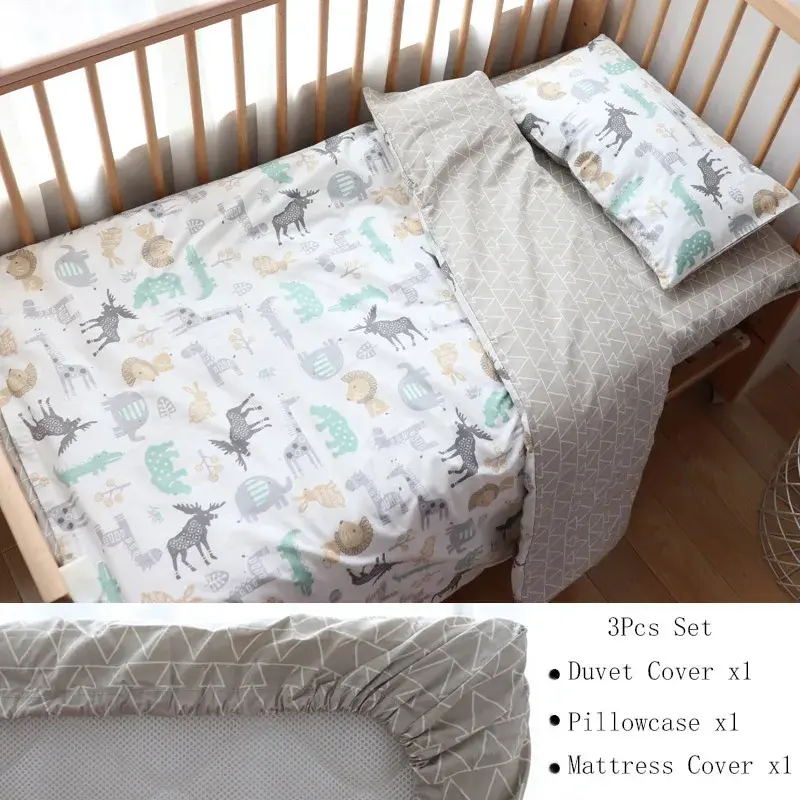 Miniatyrbilde: Rising Baby Juego de ropa  para cuna de bebé de 3 piezas,  algodón.