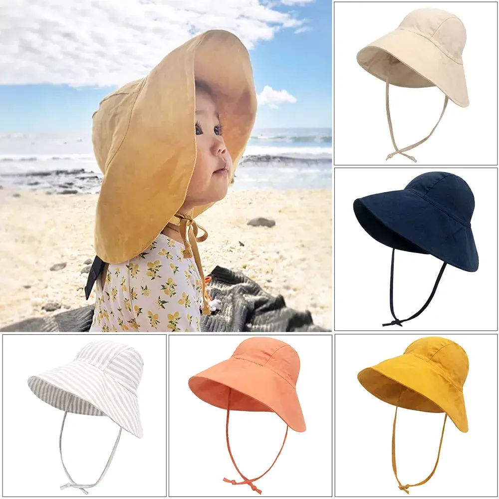 Sombrero tipo cubo para niños y niñas, de algodón y lino. 2 m - 4 años.