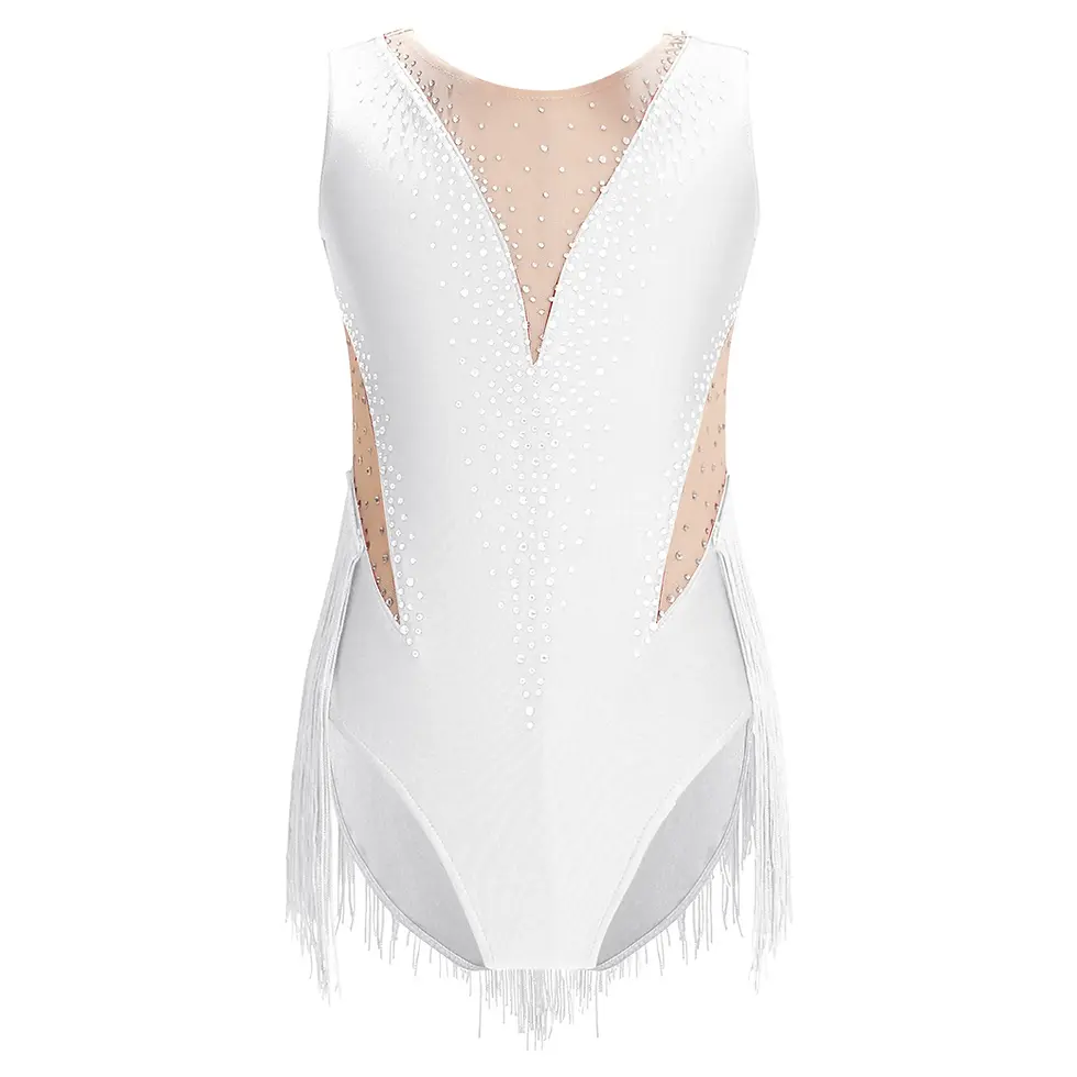 Miniatura: Traje de baño de mallas de gimnasia rítmica para niñas.