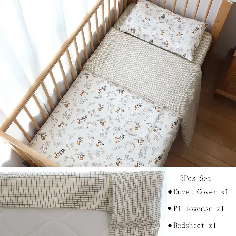 थंबनेल: Rising Baby Juego de ropa  para cuna de bebé de 3 piezas,  algodón.