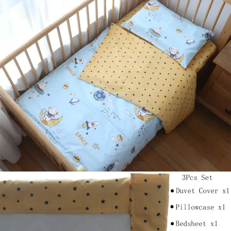 Miniatyrbilde: Rising Baby Juego de ropa  para cuna de bebé de 3 piezas,  algodón.
