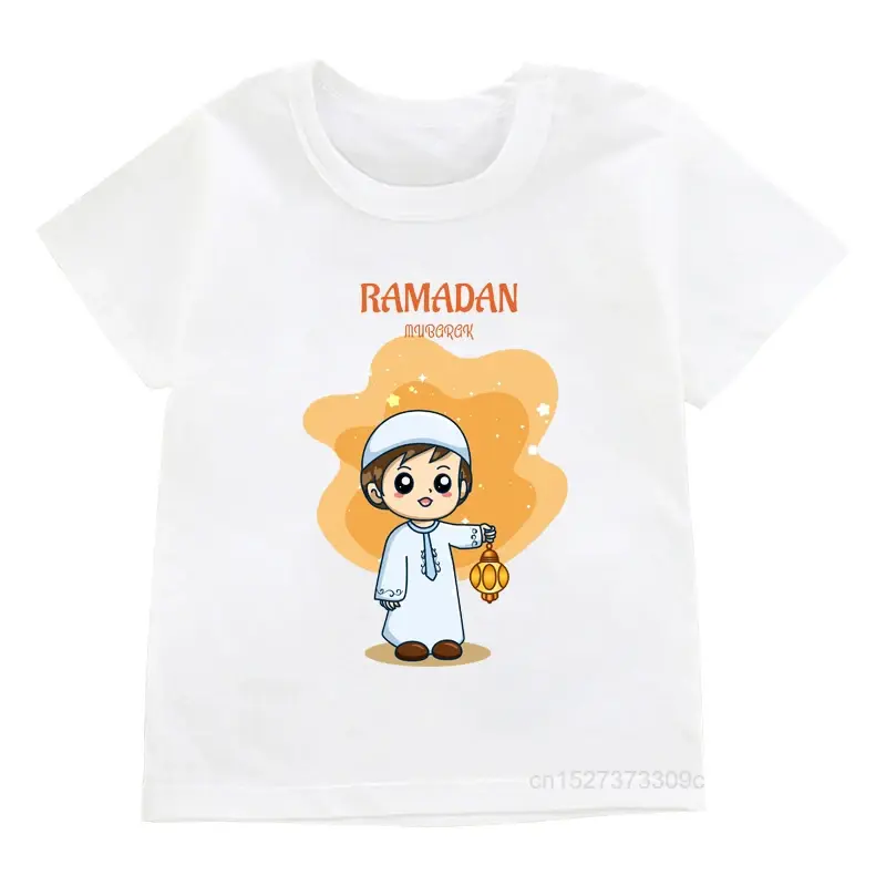 Miniatura: Camiseta estampada de Ramadán Mubarak  ropa infantil musulmana. 1-12 años.