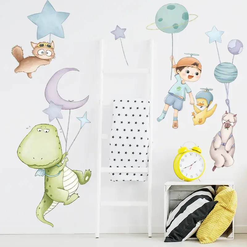 Miniatyrbilde: Pegatinas de pared con dibujos de animales bebés y niños.