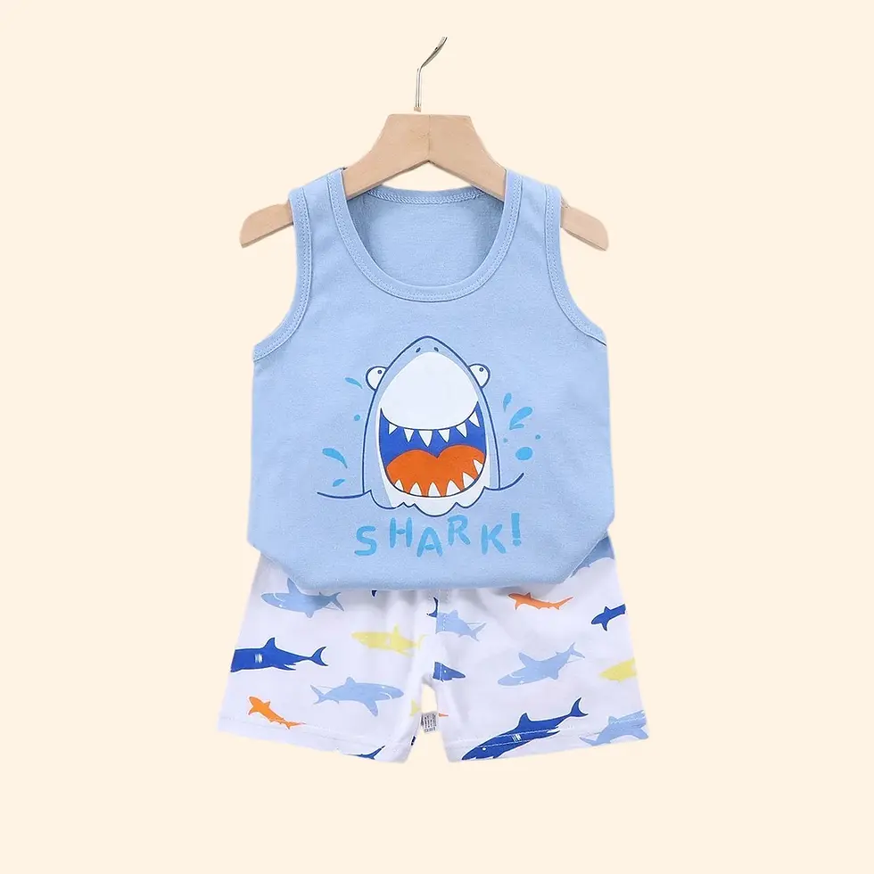 الصورة المصغرة: Camisetas esqueleto-  pantalones cortos de algodón de verano. 9 m-8 años.