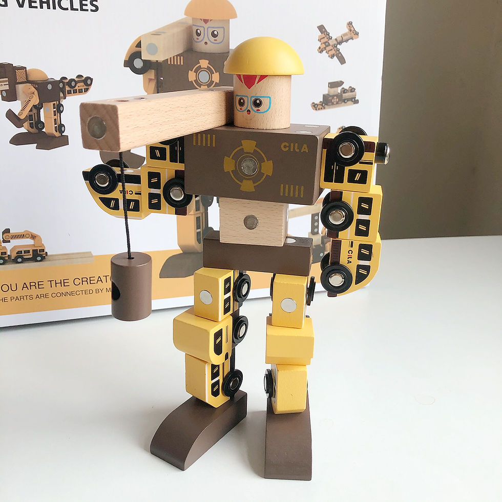 Thumbnail: Combinación creativa de Robot Educativo para niños, variedad magnética, coche de montaje, pista DIY, ingeniería, tren pequeñ