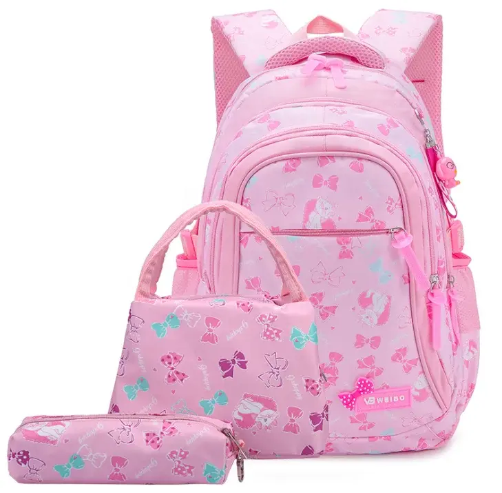 Pikkukuva: Set de 3 piezas niñas: estuche  bolígrafos, bolsa libros, lonchera.