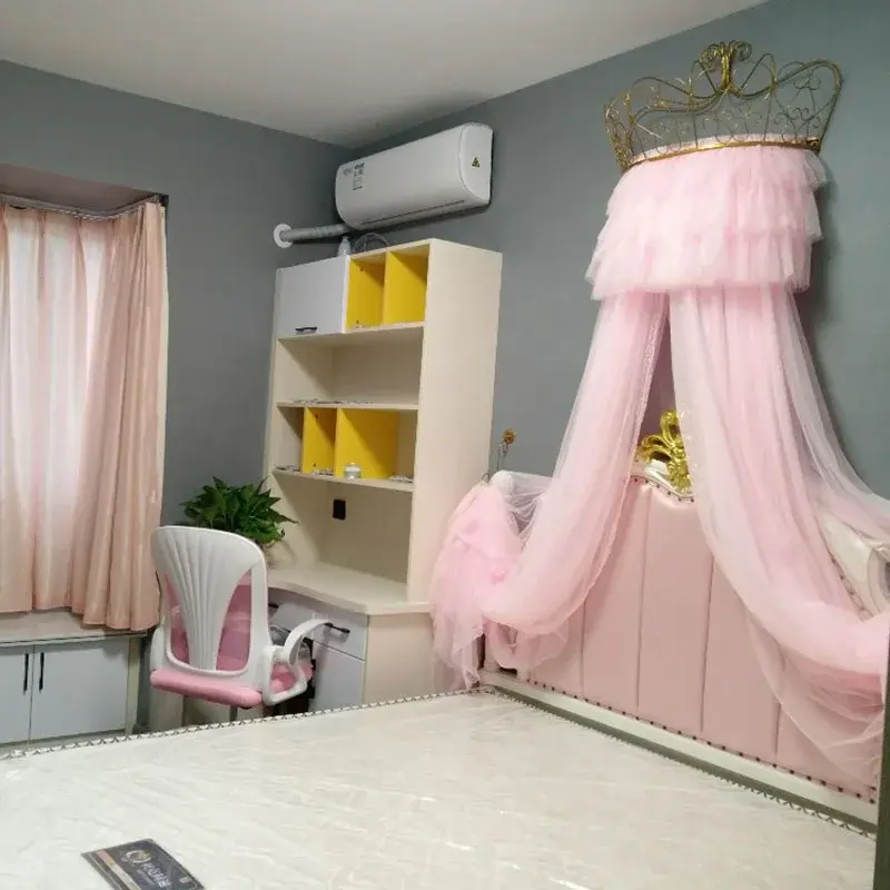 Miniatyrbilde: Mosquitera con forma de corona de princesa para cama, cortina para niña.