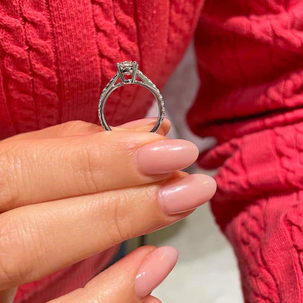 Miniatyrbilde: Anillo oro blanco diamantes brillante  de 1,00 quilates (G-Vs2) Mamás.