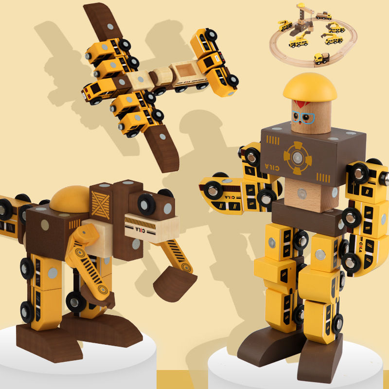 Thumbnail: Combinación creativa de Robot Educativo para niños, variedad magnética, coche de montaje, pista DIY, ingeniería, tren pequeñ