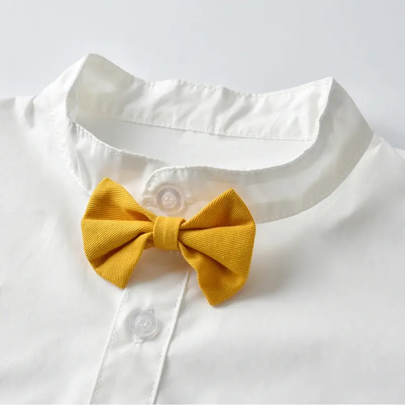 Küçük resim: Traje formal para niño: camisa lisa, pajarita, pantalones cortos , cinturón.