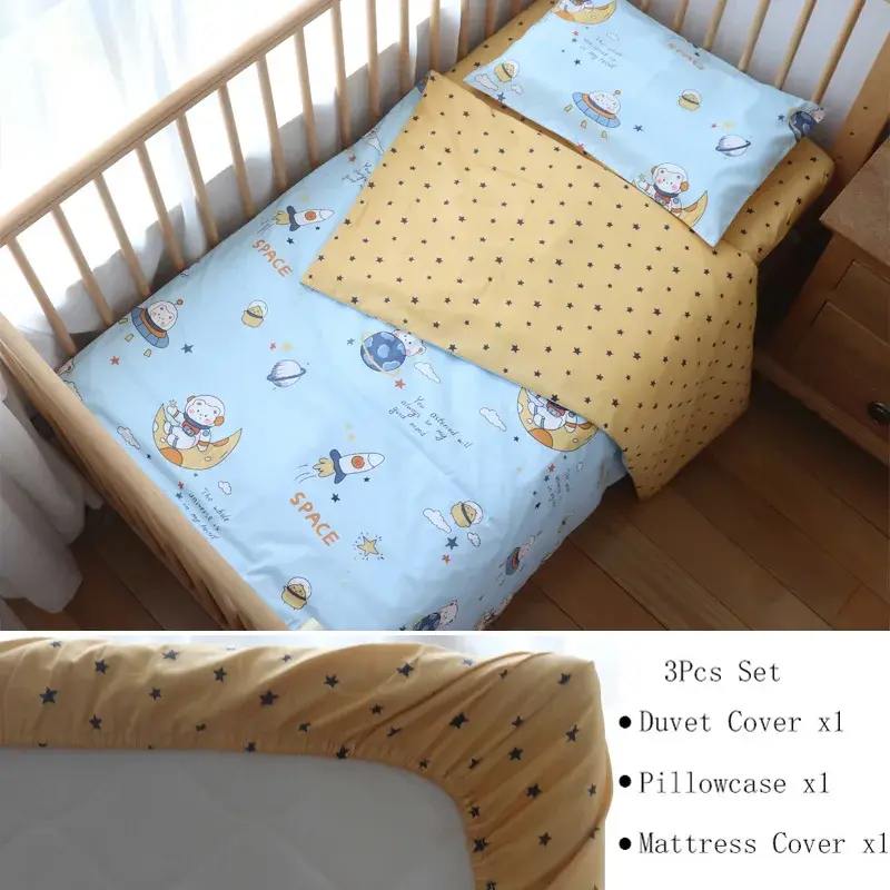 थंबनेल: Rising Baby Juego de ropa  para cuna de bebé de 3 piezas,  algodón.