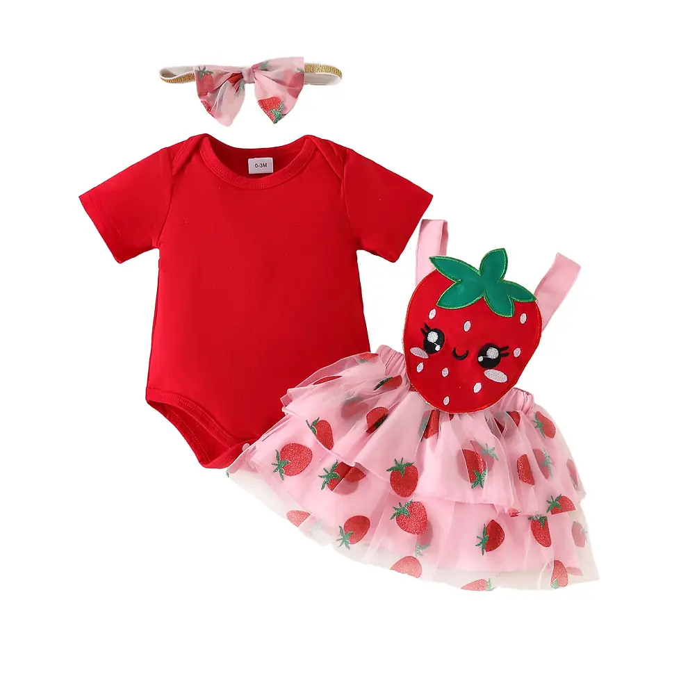 Miniatura: Hermoso Conjunto de 3 piezas para bebé niña recién nacida, otoño.