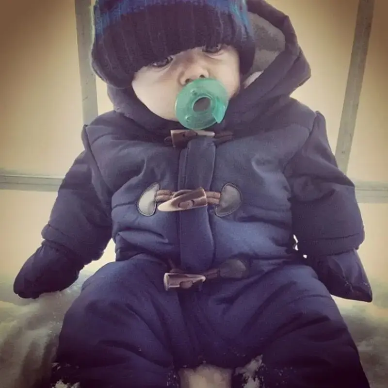 Pikkukuva: Ircomll - Pelele grueso y cálido para bebé unisex,  invierno 0 - 24M.