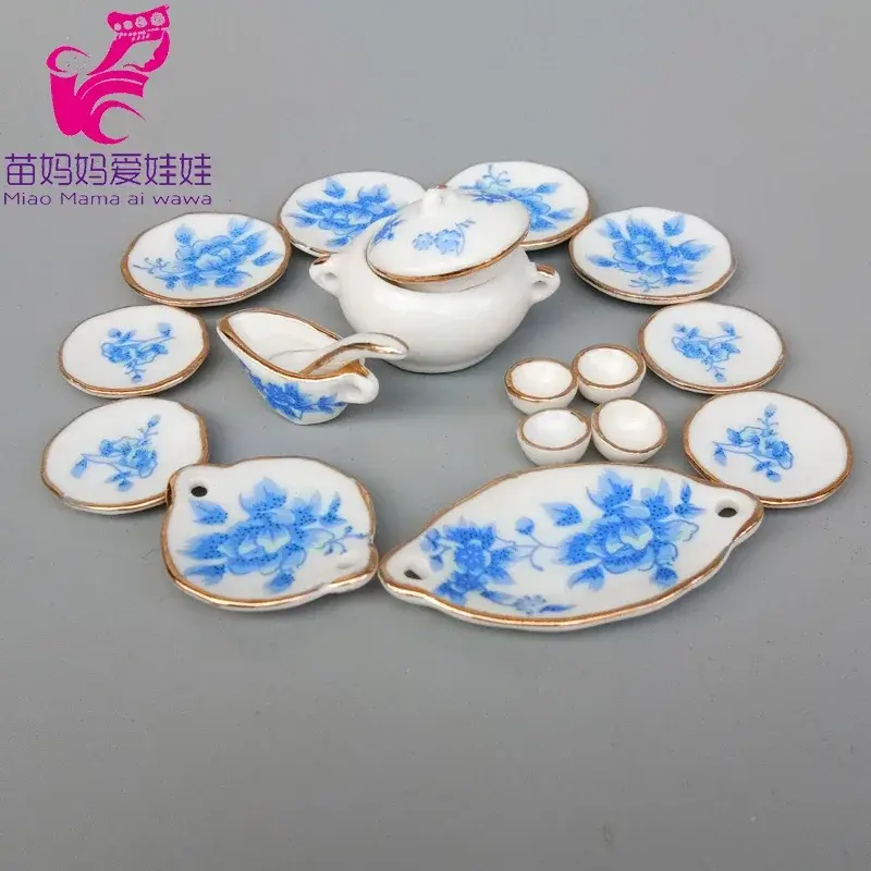 Miniatura: Casa de muñecas BJD 1/6, mini juego de taza de té de porcelana,  11,5"