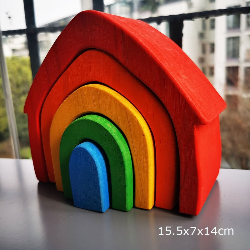 サムネイル： Madera Montessori, bloques construcción  árbol  coche, volcán, ola  mar.