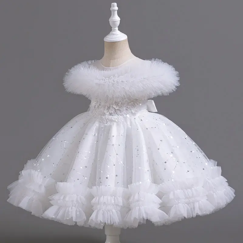 Miniatura: Vestido de princesa de moda para niñas, sin mangas, de encaje, de 3 a 12 años.