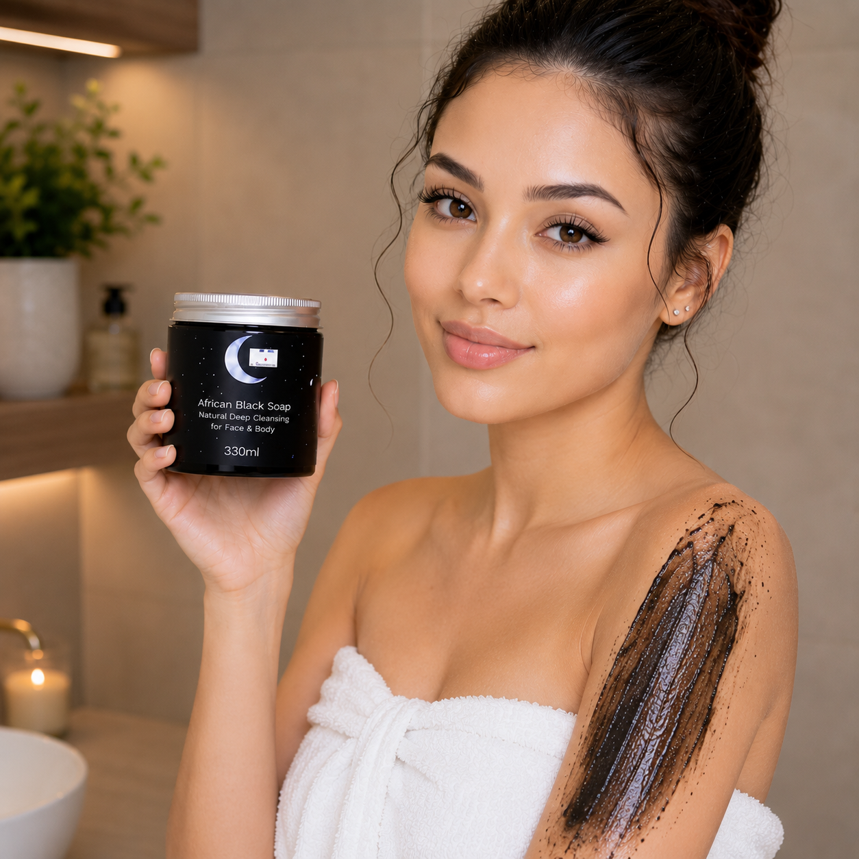 African Brightening Black Soap | Herbal Exfoloatiing Toning Black Soap For Body