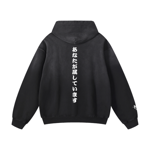Headsick Heavyweight Goth Hoodie - Headsick Faded Black Hoodie