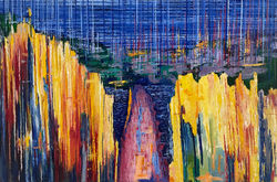 Painting abstract expressionism by Rachel Romanowsky