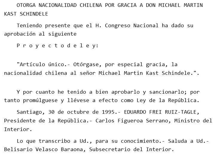 Nacionalidad Michael Kast Schindele