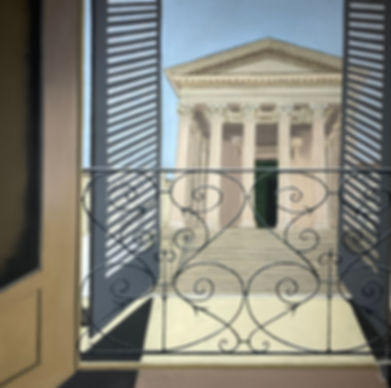 Volets ouverts sur la Maison Carrée